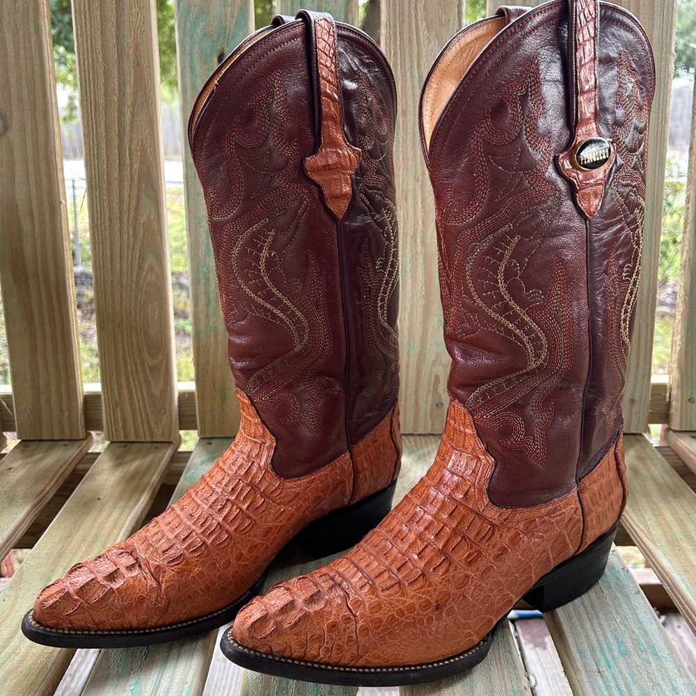 Men’s Caiman leather cowboy boots